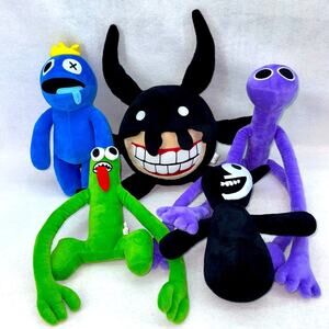 Lot of Five Large Roblox Rainbow Friends Plush Stuffed Monsters